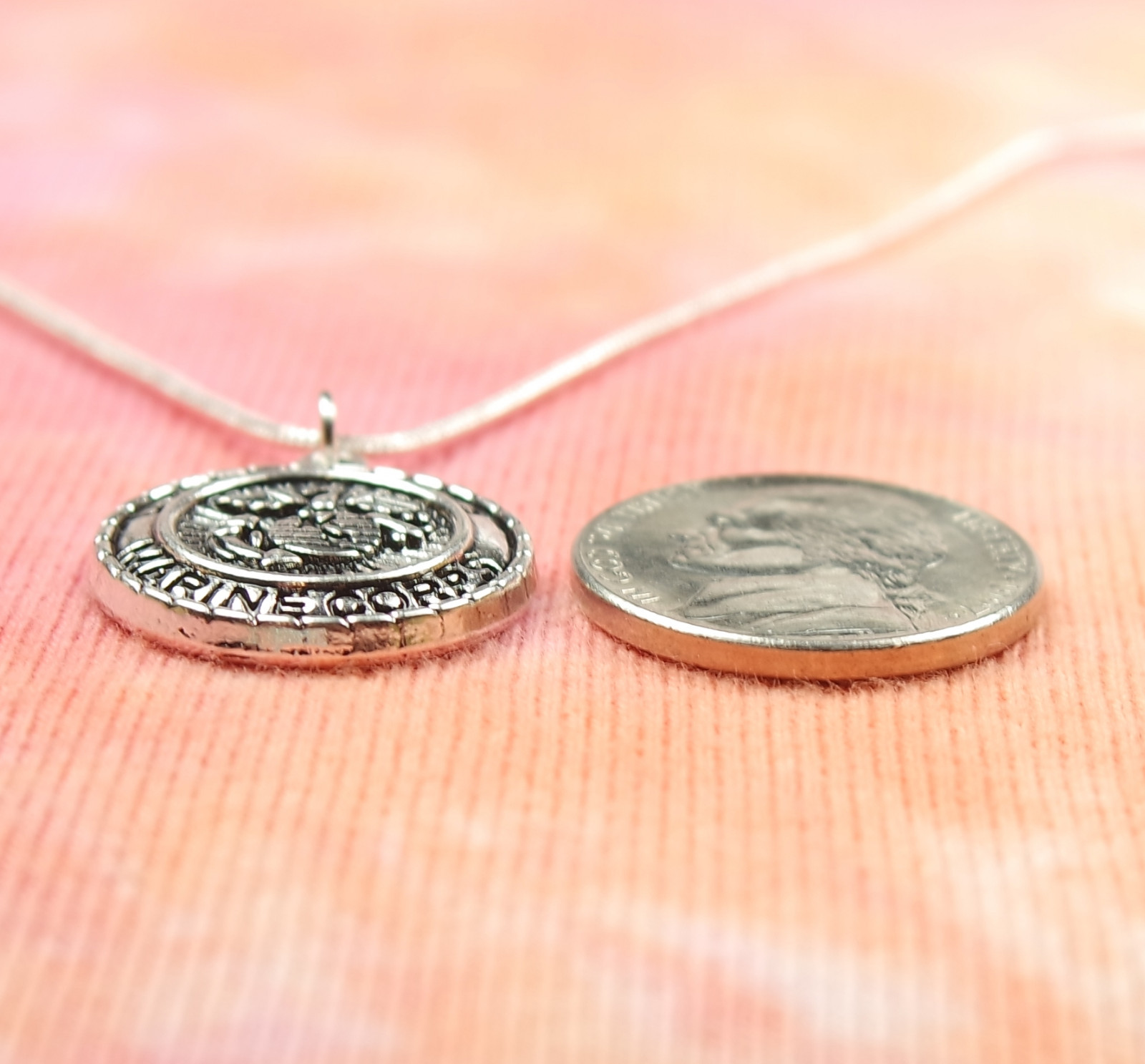 US Marine Corps Necklace, USMC United States Military USA Service Jewelry