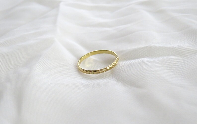 Gold Ring, Gold Pattern Ring, Textured Gold Ring,Gold Filled Ring, Stack Ring