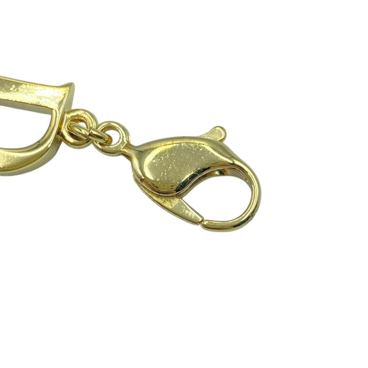 Excellent Christian Dior Gold Tone Logo Bracelet L 19cm 7.4in