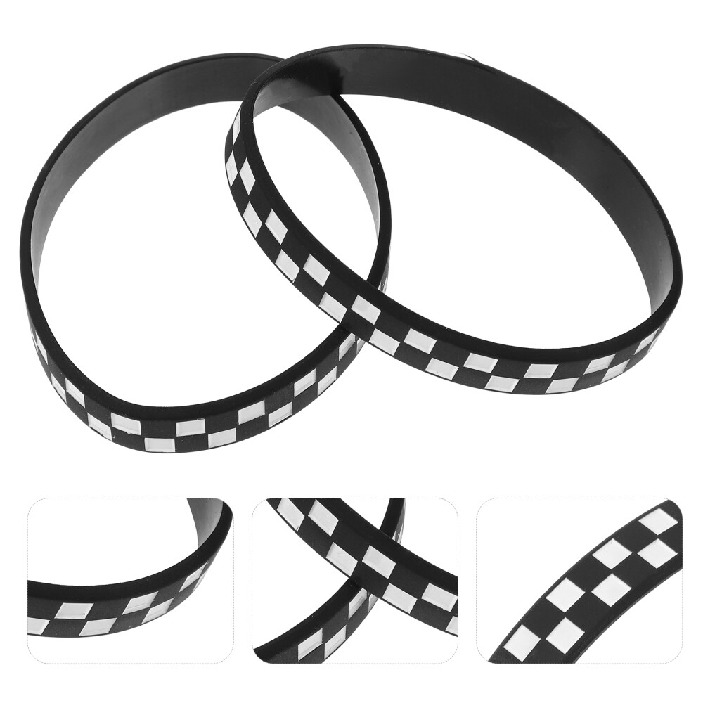 12PCS Silicone Checkered Wristbands Bracelets for Car Party Sports Event