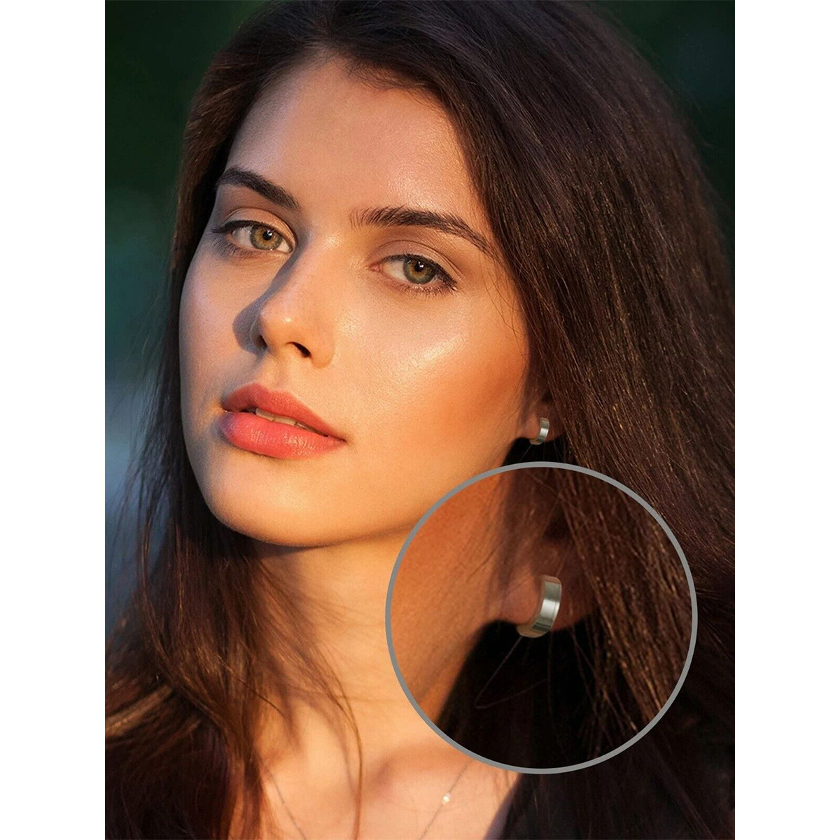 Stainless Steel Stud Earrings Magnetic Ear Plugs Non-Piercing Clip On Men Women