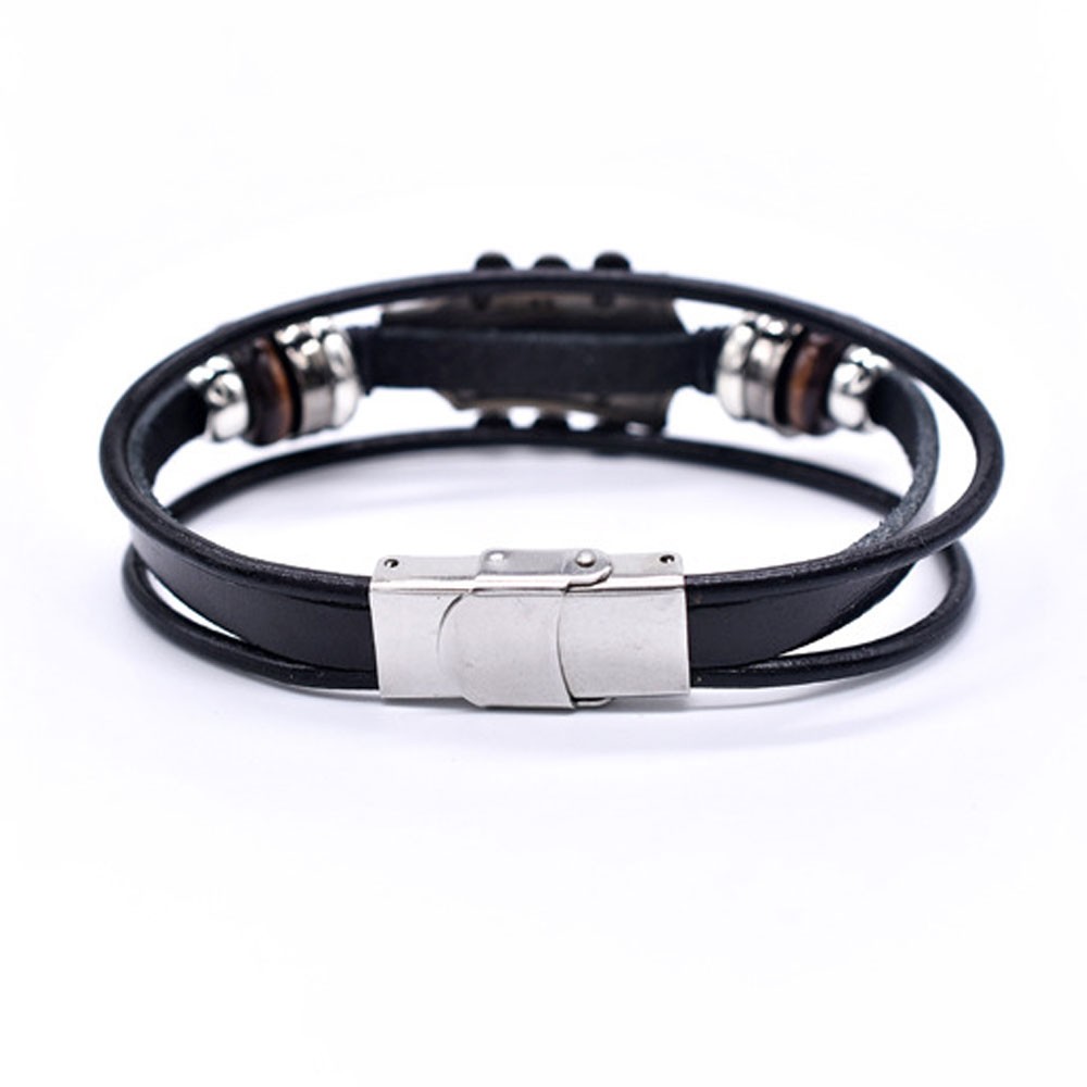 Retro Faux Leather Guitar Bracelet,Zinc Alloy Rock Music Guitar Bracelet OY