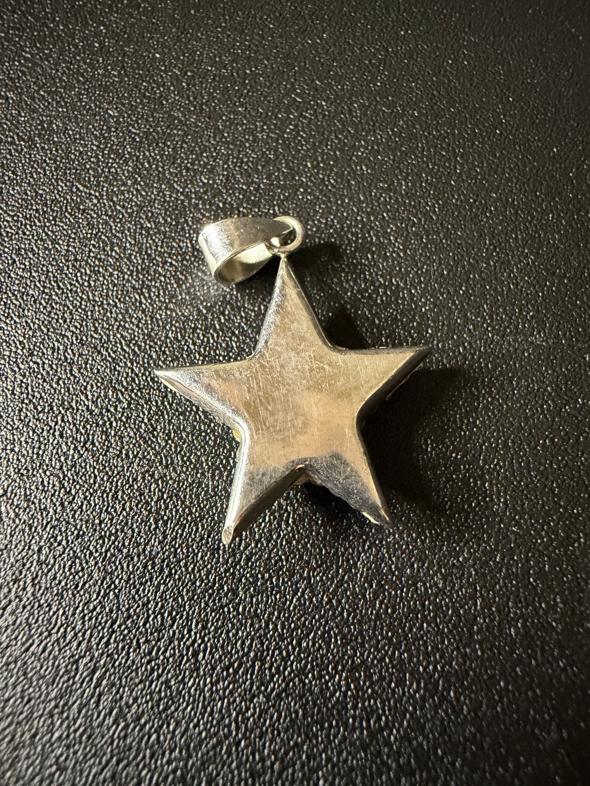 Sterling silver Star Charm Pendant Clear Round Pavé Stones Stars & Sky 1 gram