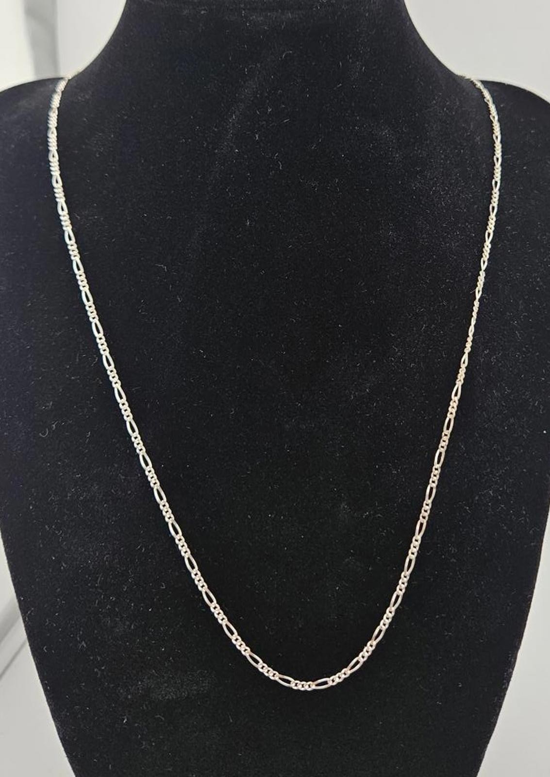 23.5in Sterling Silver 2mm Figaro Necklace Chain