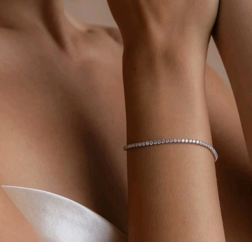 Tennis Bracelet Stainless Steel For Women 14K Gold / Silver -7 In Cubic Zirconia