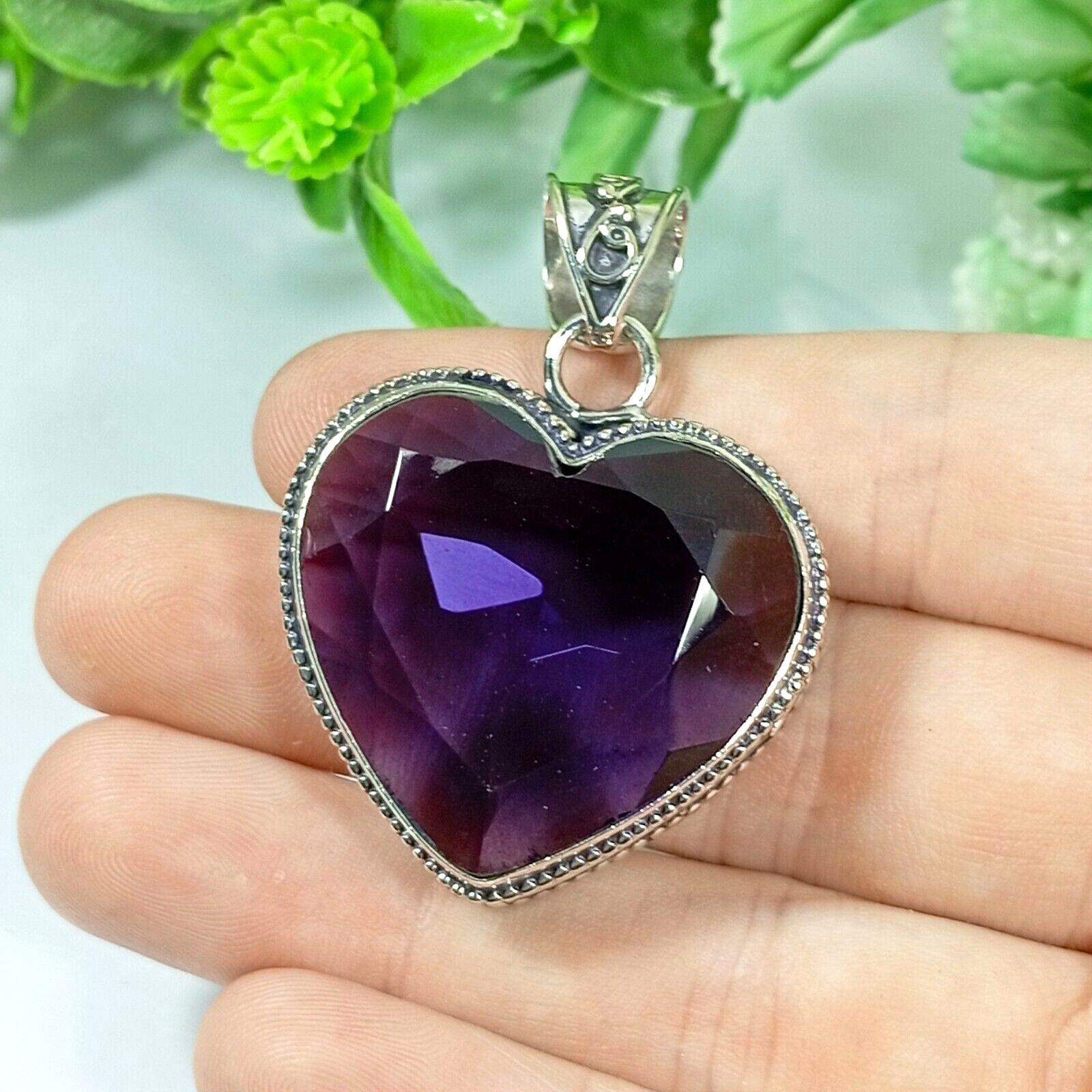 Amethyst Gemstone Handmade Pendant 925 Sterling Silver Jewelry Pendant 1.97″