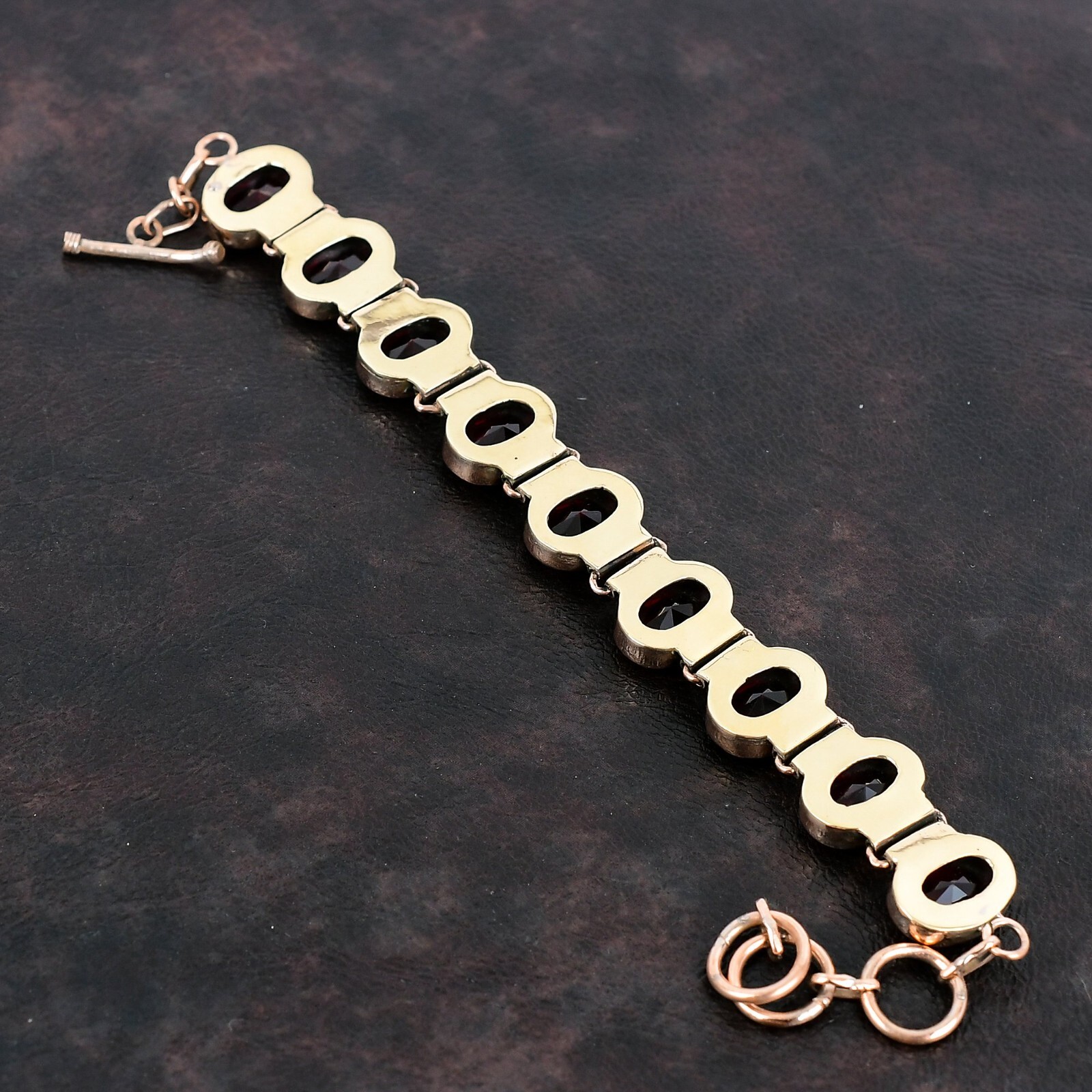 New Year Sale Copper Oval Natural Mozambique Garnet Anniversary Bracelet Jewelry