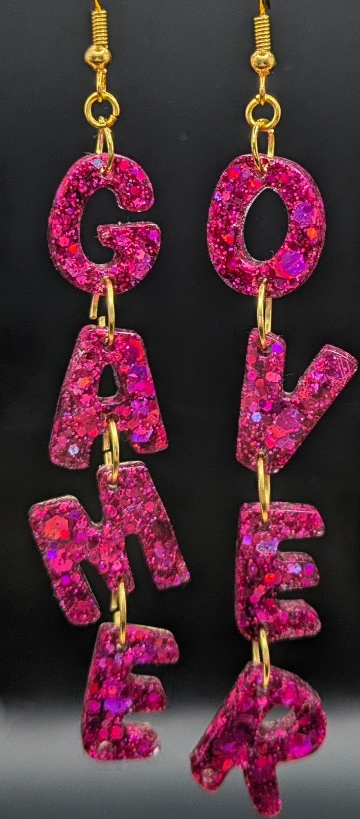 Glitter GAME OVER Earrings – Novelty X Box PlayStation Fun Gift For Gamers