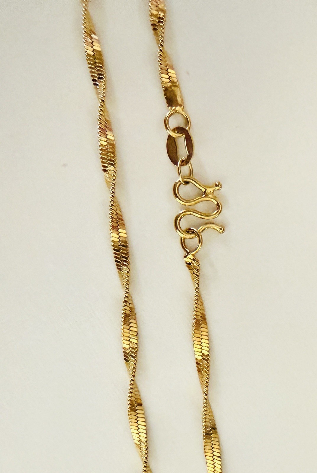 18K GP Twisted Herringbone Chain Necklace; Approx. 17”