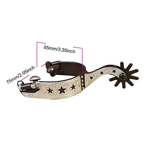Horse Spurs for Cowboy Boots Rotating Stainless Steel Equestrian Spurs Western