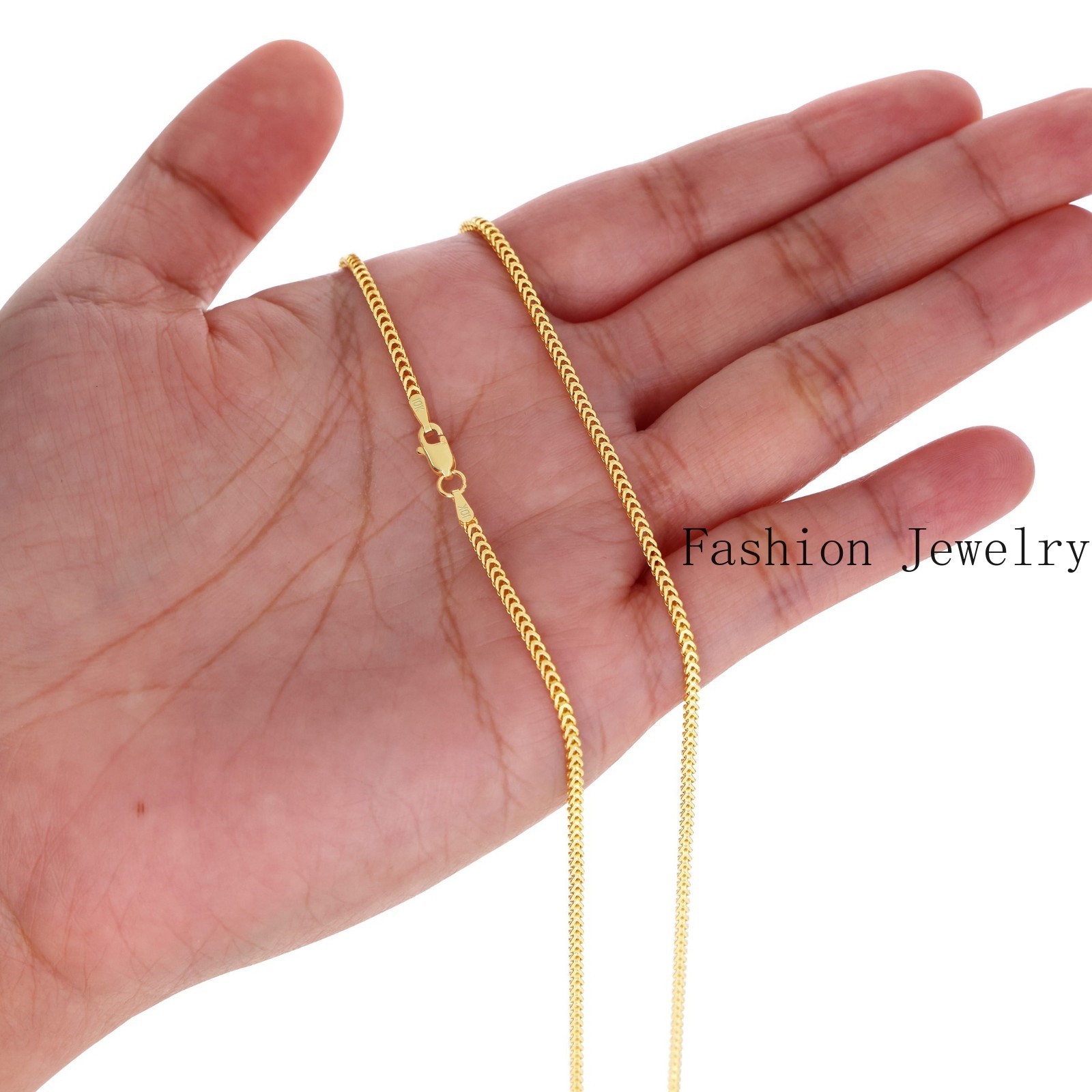 10k Yellow Gold 1.5mm-6mm Franco Box Necklace Bracelet Chain Mens Womens 7″- 30″