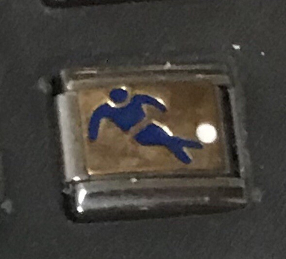 Soccer player game wholesale Italian Charm Enamel 9mm Link K37