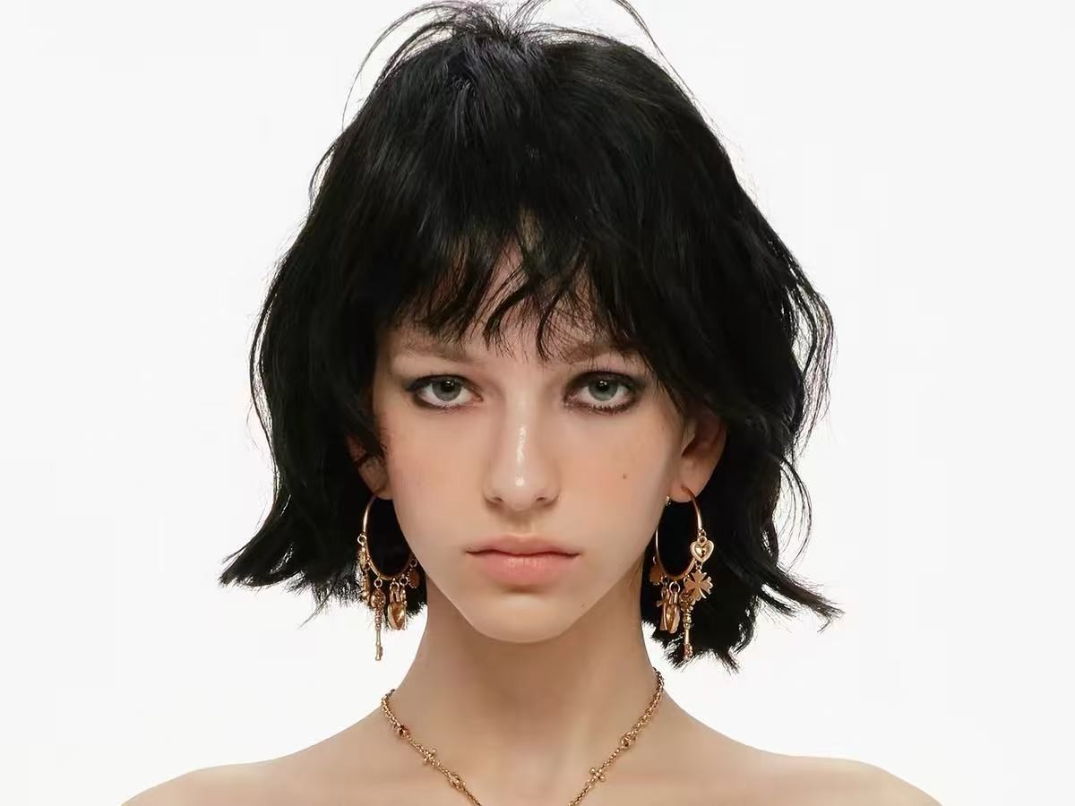 Key & Heart Drop Earrings Copper Zircon 925 Silver Needle, Gold & Silver