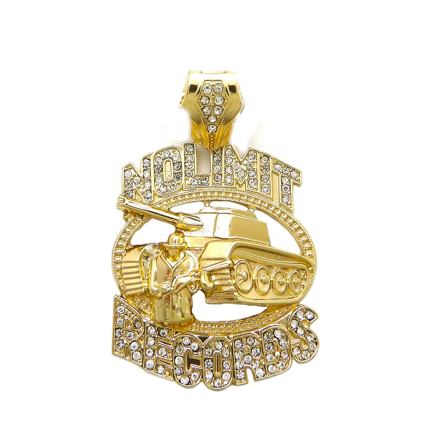ICED NO LIMIT TANK PENDANT & 8mm 18″ 20″ 24″ 30″ ROPE CHAIN HIP HOP NECKLACE
