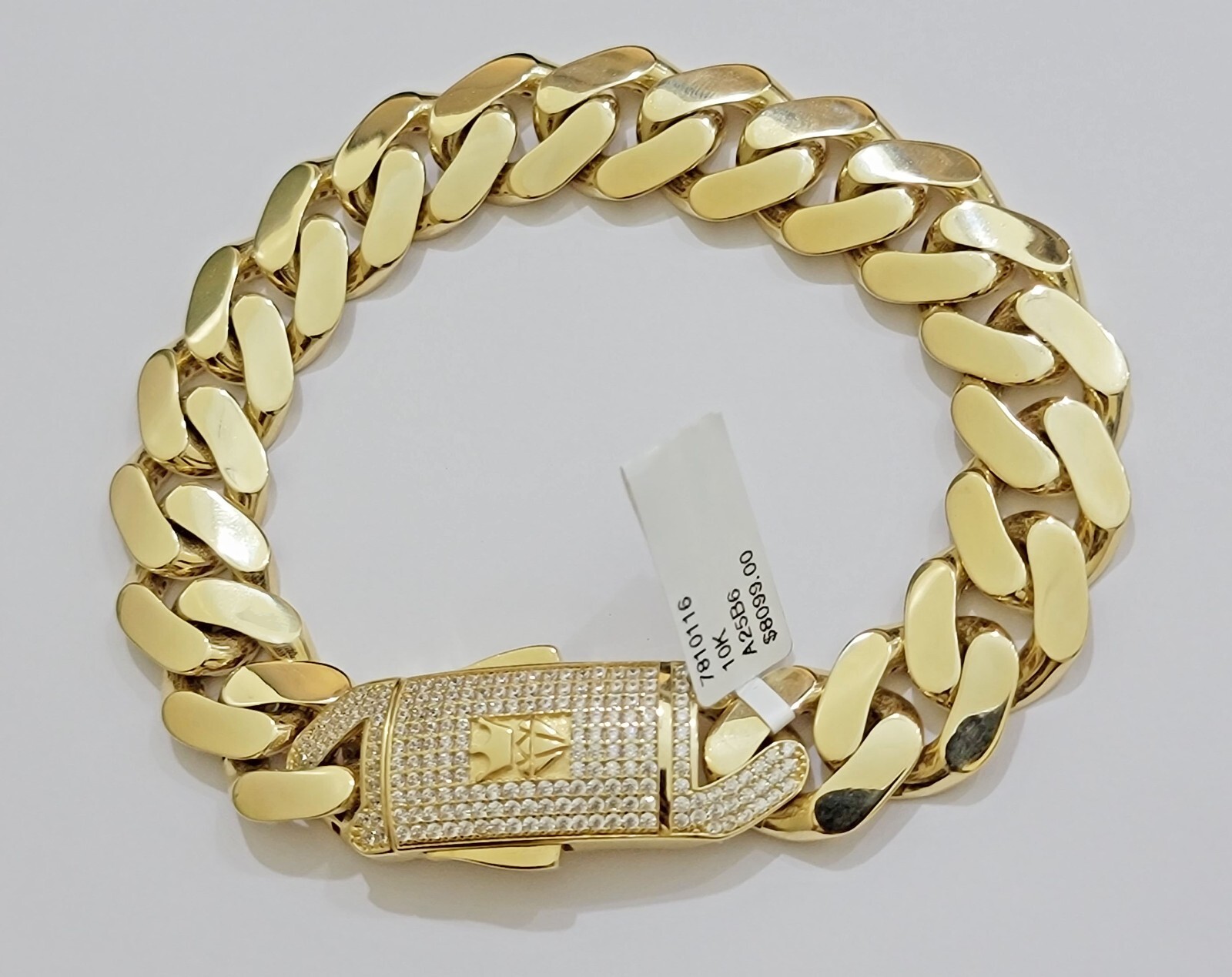 Mens 10k Yellow Gold Bracelet Royal Cuban Link 8.5 inch 15mm Real 10KT