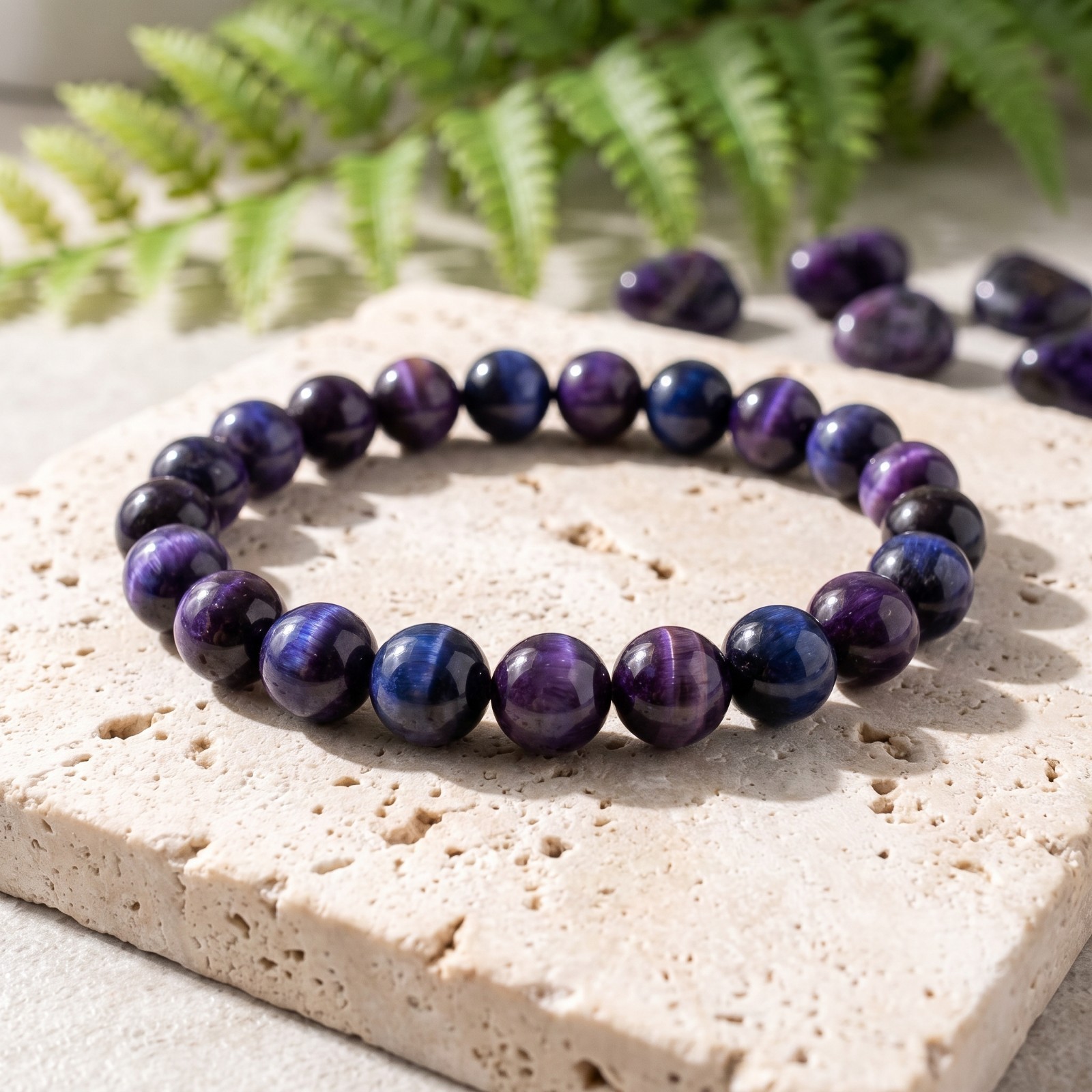 Genuine Sugilite Beaded Bracelet Natural Stone Smooth Round Stretch Boho 8mm