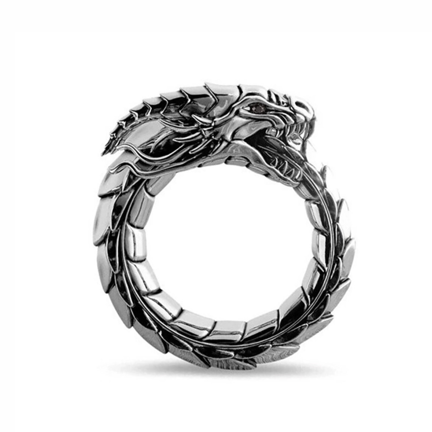 Dragon Ring for Men or Women Stainless Steel Gothic Biker Punk Ginger Lyne C…