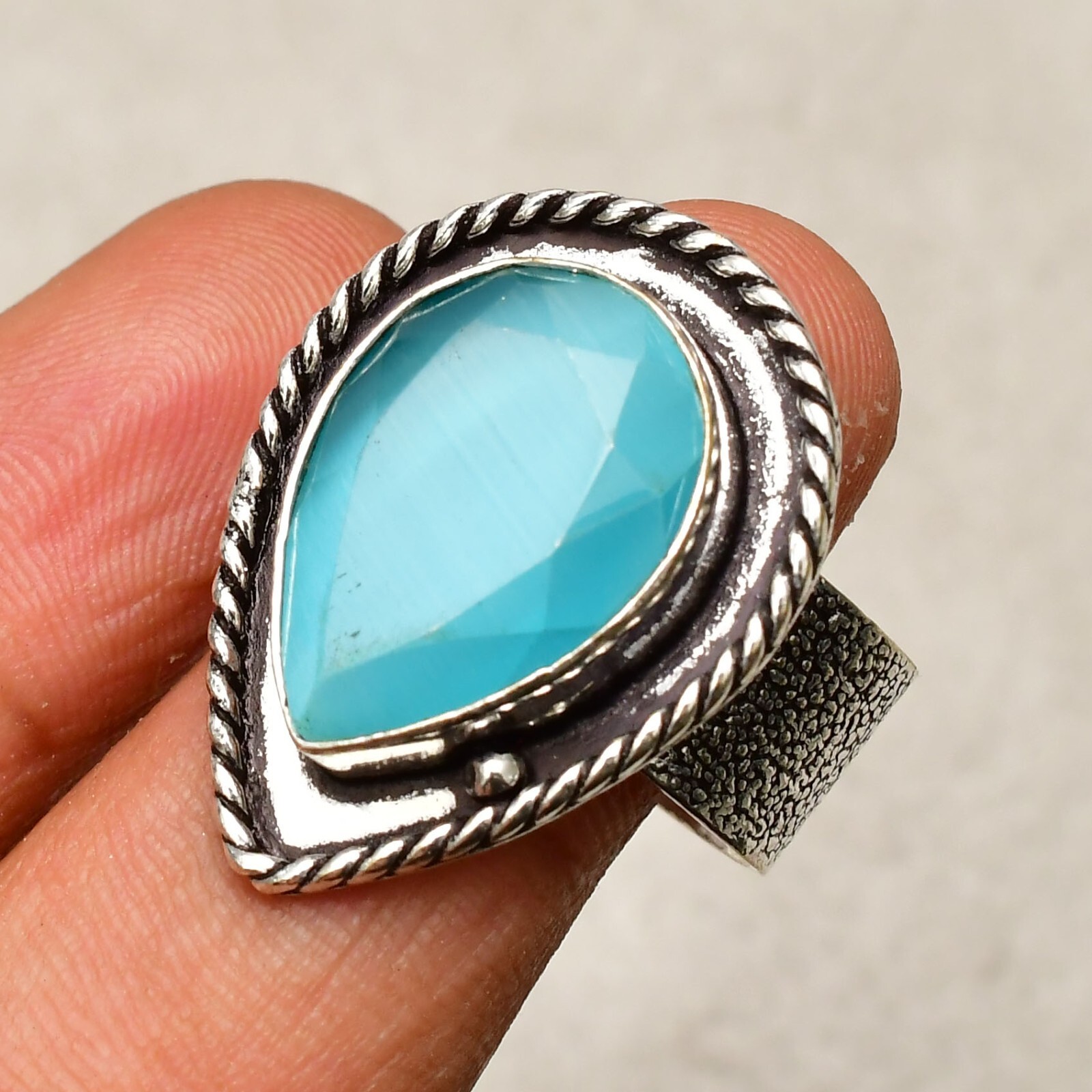 Monalisa Gemstone 925 Sterling Silver Jewelry Ring Size 9