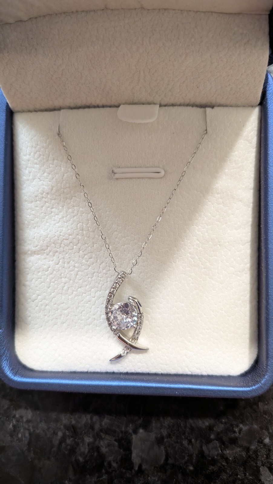 18″ Twist Solitaire Necklace S925 Sterling Silver with Clear CZ Stone Jewelry