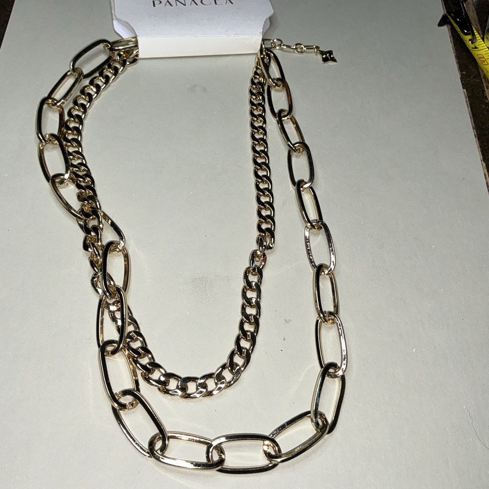 Panacea Women’s Adjustable Large Paper Clip Chain Necklace Gold