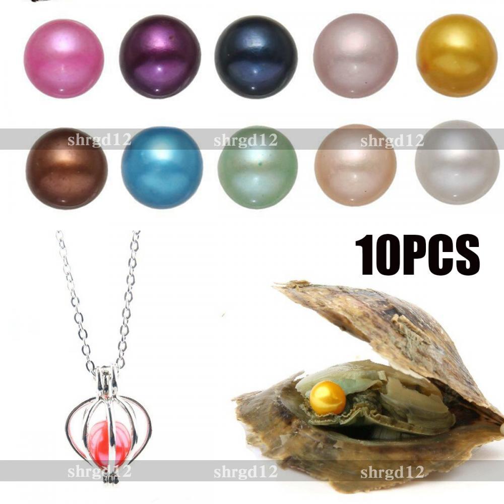 10PCS 7-8mm Natural Akoya Pearl Oysters Real Pearl Freshwater Pearl Holiday Gift
