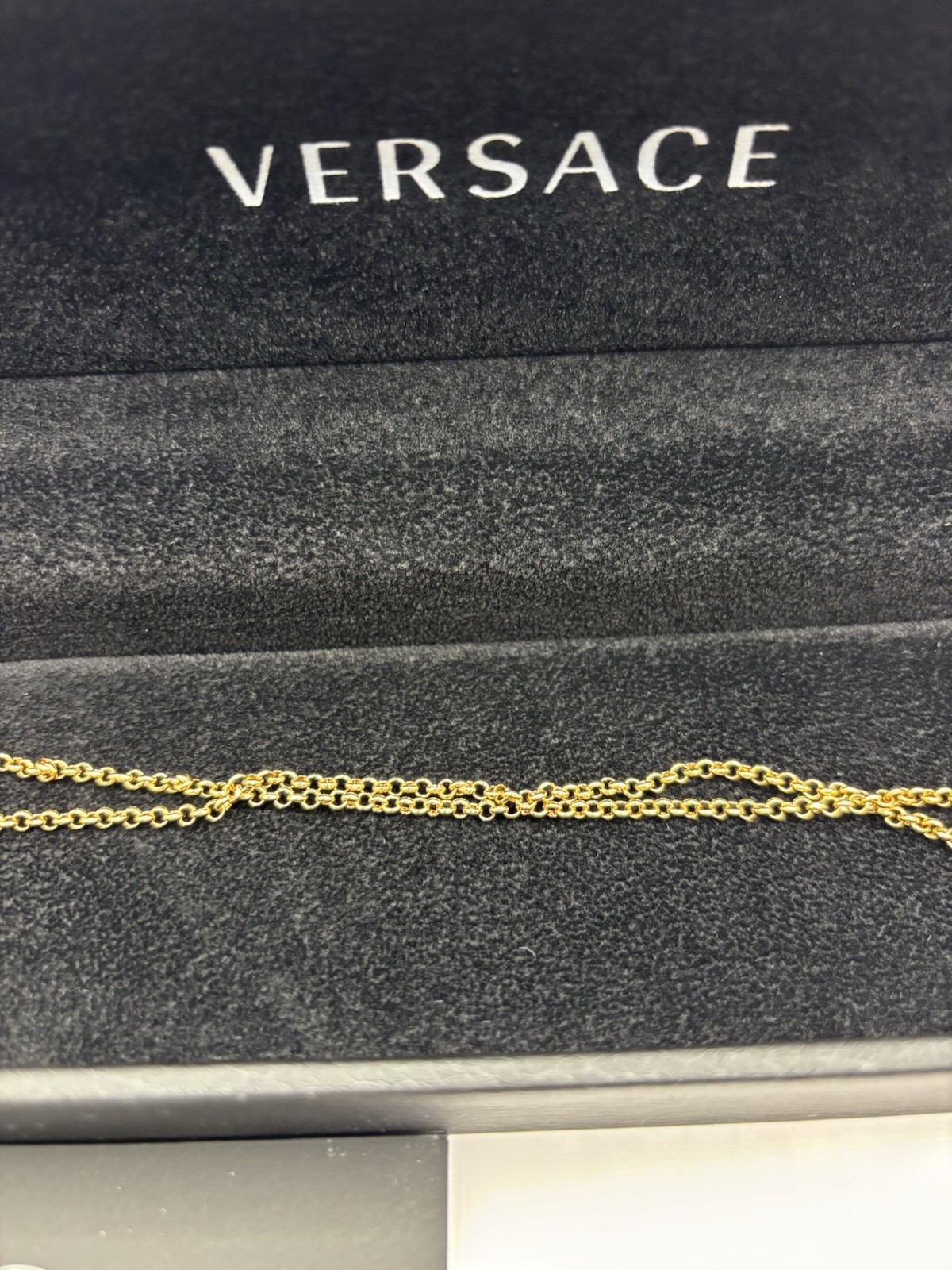New Versace Necklace Metal+stras Gold $650 Retail Authentic