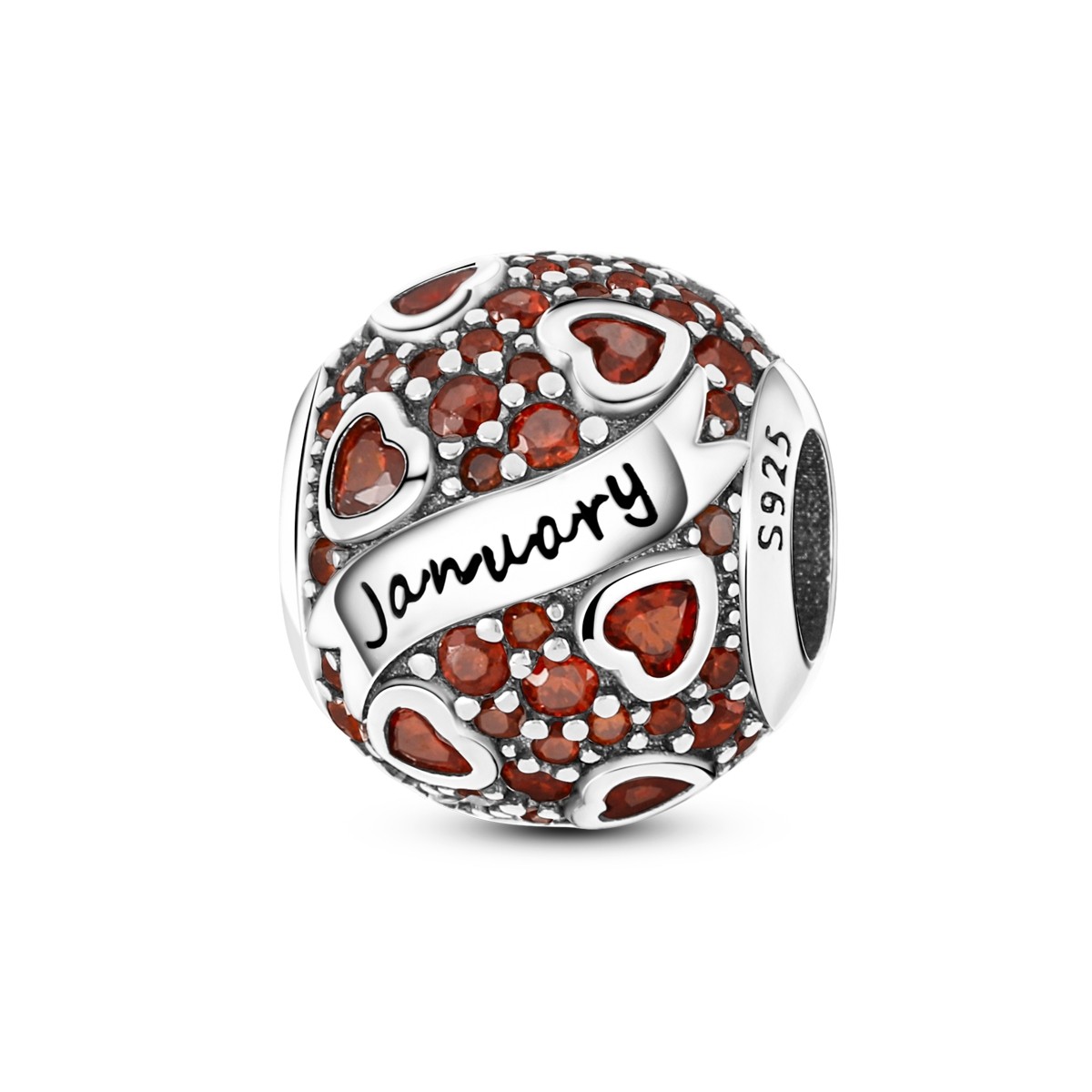 LAZA Original 12 Month Birthstone 925 Silver Bead Charms CZ fit Women Bracelets