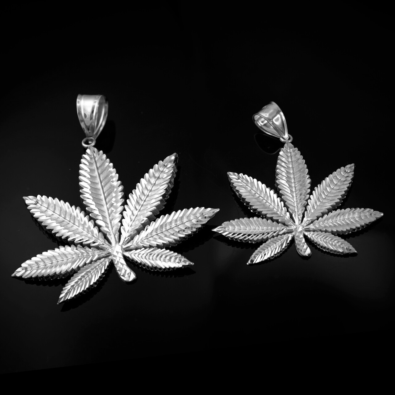 Sterling Silver Marijuana Leaf DC Pendant (2 sizes)