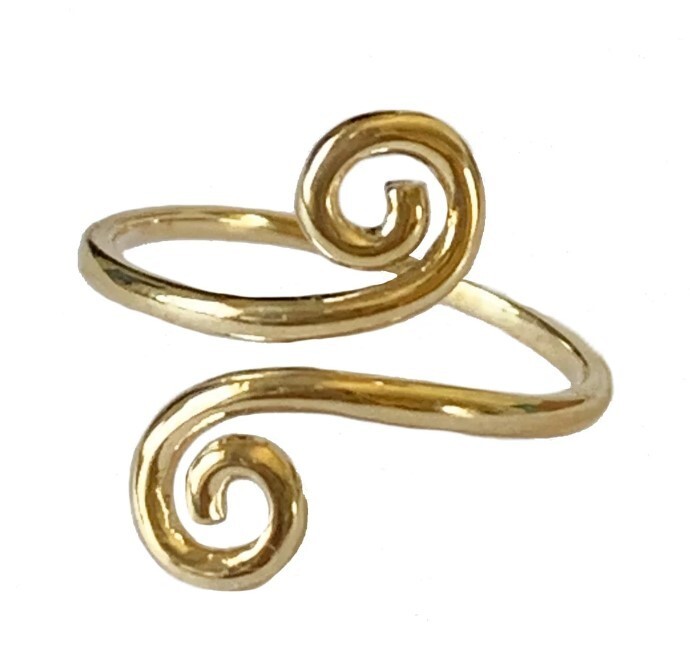 Valentine’s Daily Use Solid Metal Women’s Double Swirl Toe Ring 925 SS