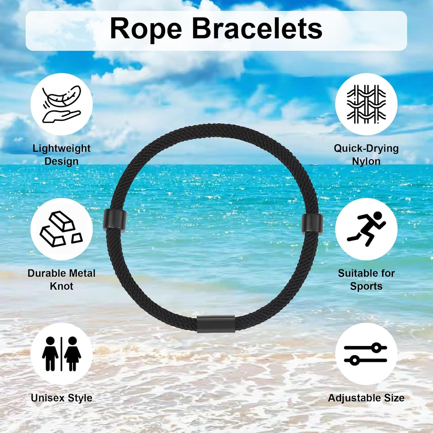 10PCS Christian Jesus Cross Rope Bracelet, Braided Cord Bracelet for Men Women