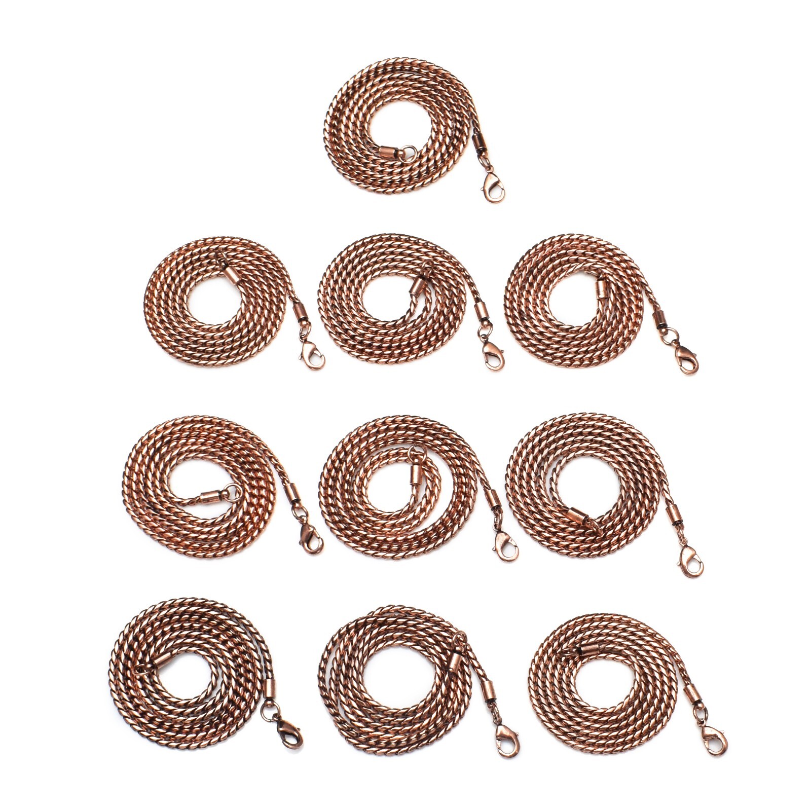 18″ Copper Bead Chain With Hook or Lobster ClaspSolid Finished Chain 10 pics