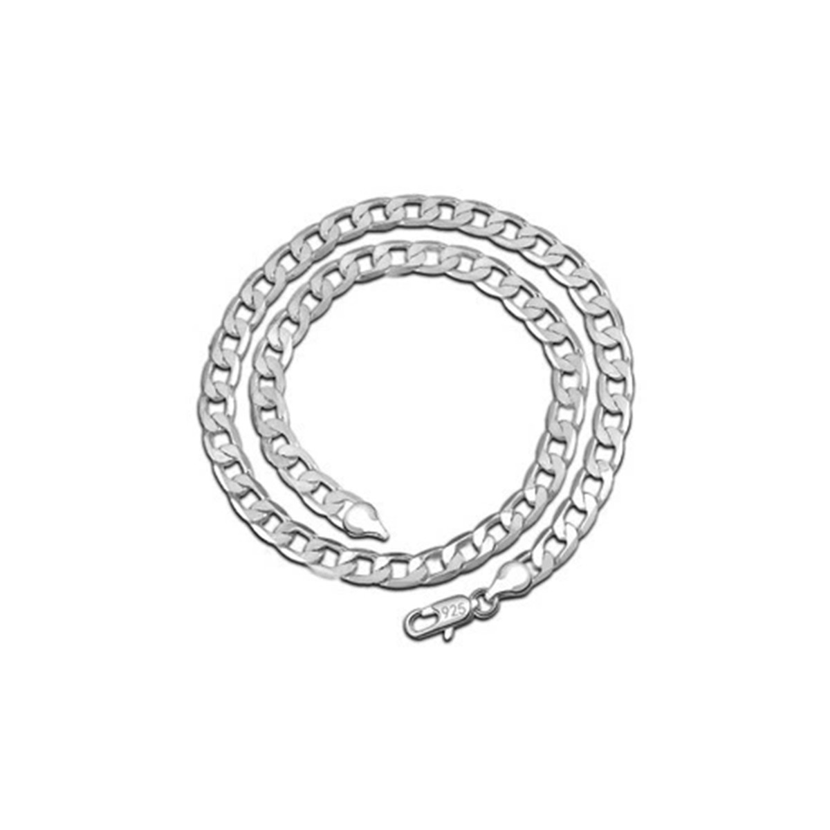925 Silver Plated Water Wave Jewelry Chain Necklace 3mm 4mm Unisex 16-22″ US