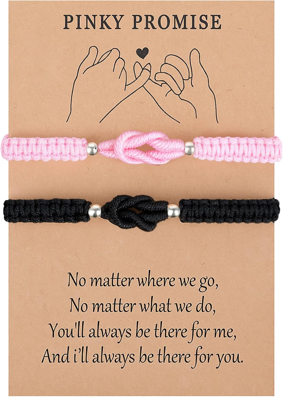 2 Pcs Matching Couple Bracelets, Love Knot Bracelets for Couples, Long Distance