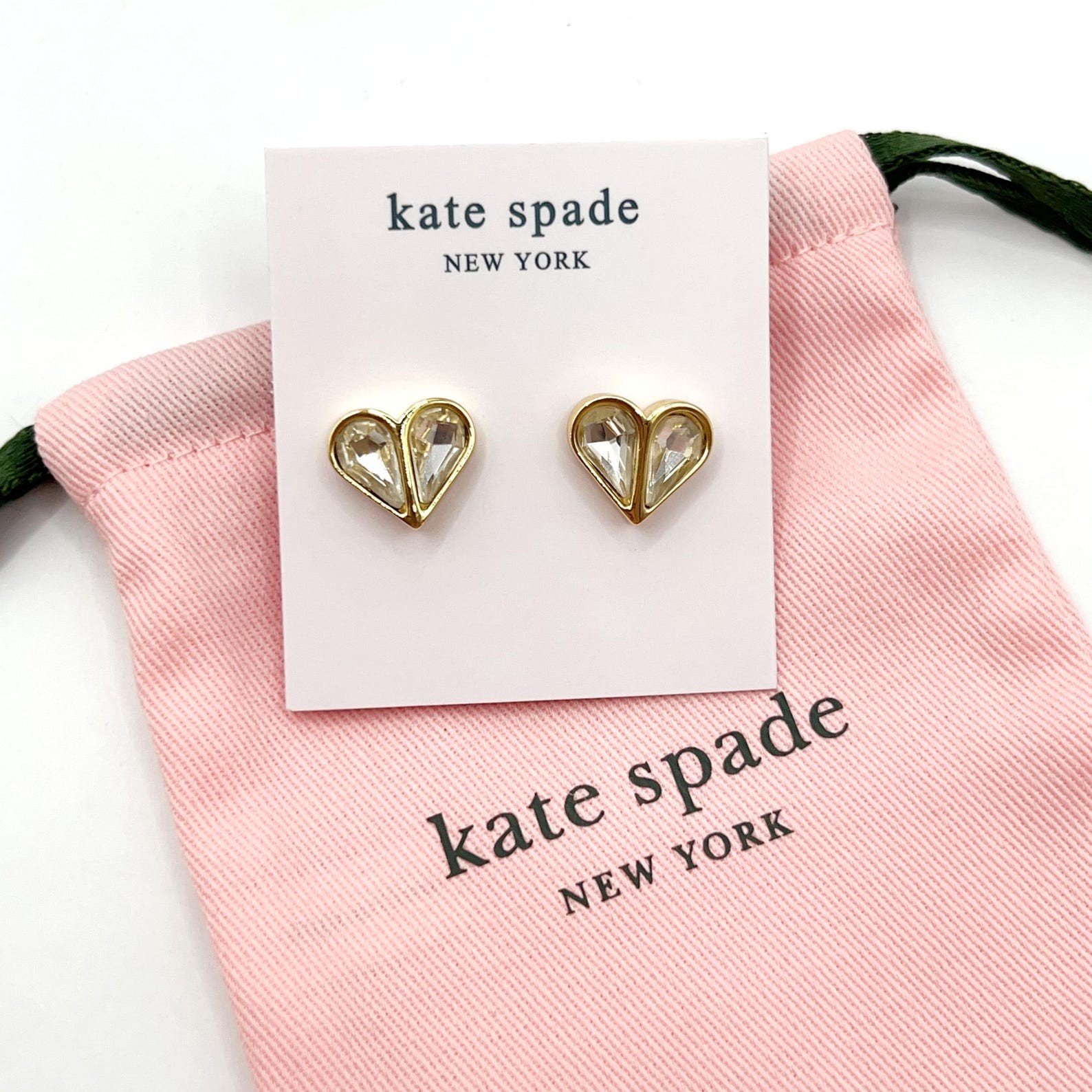 KS045-Kate clear crystal heart earrings