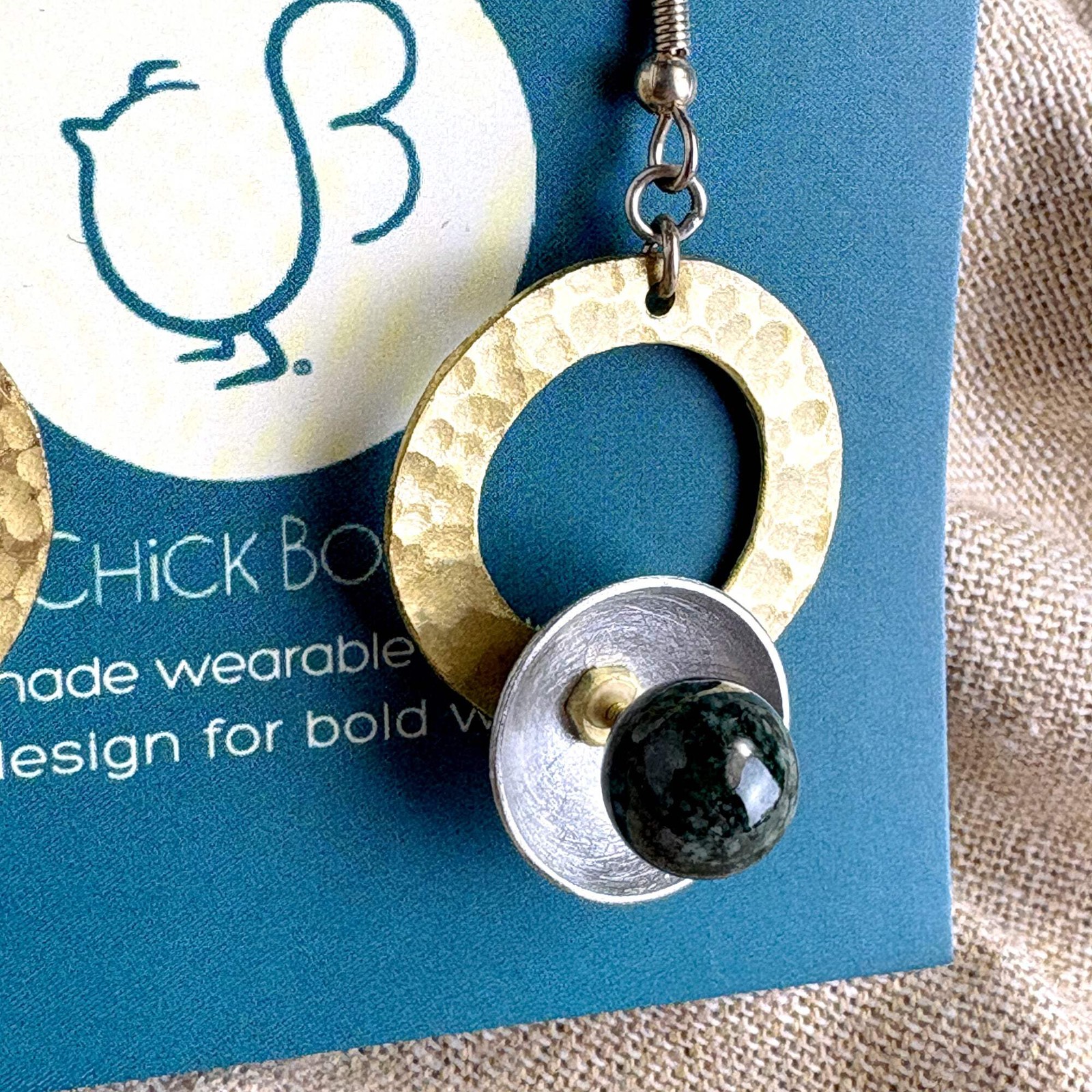 Chick Boss handmade modernist wearable sculpture earrings – fair trade
