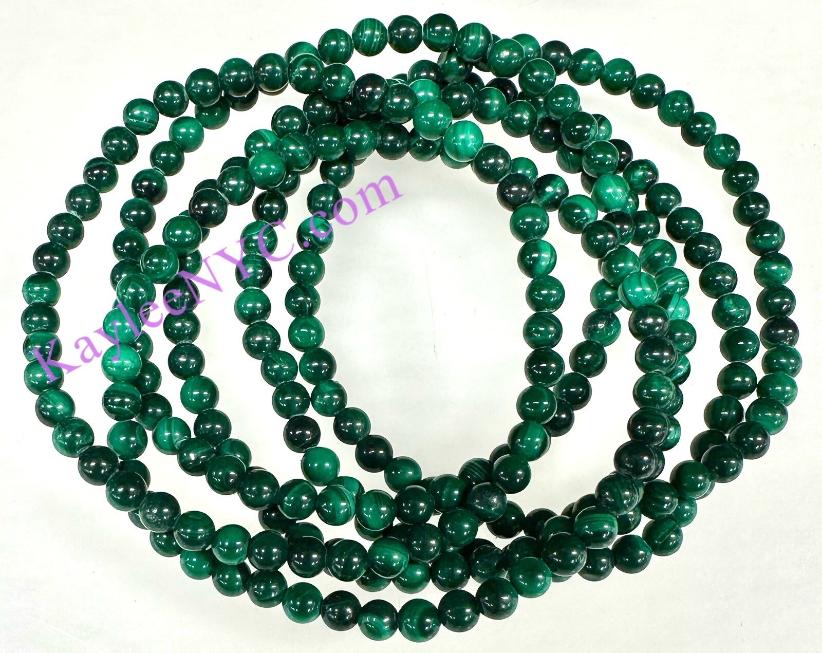 Wholesale 6 Pcs Natural Malachite 4mm 7.5” Healing Stretch Bracelet