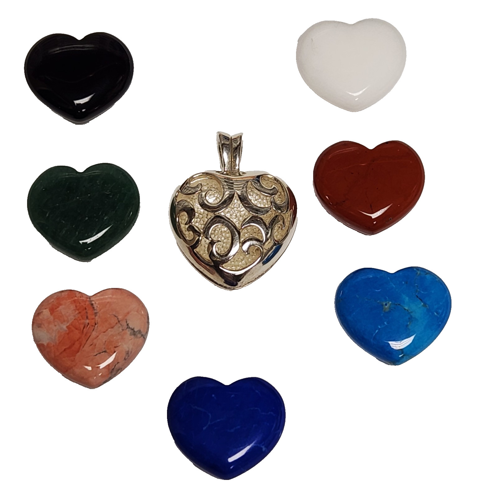 JBNI Bijoux D’Amour Sterling Silver Interchangeable Stone Filigree Heart Pendant