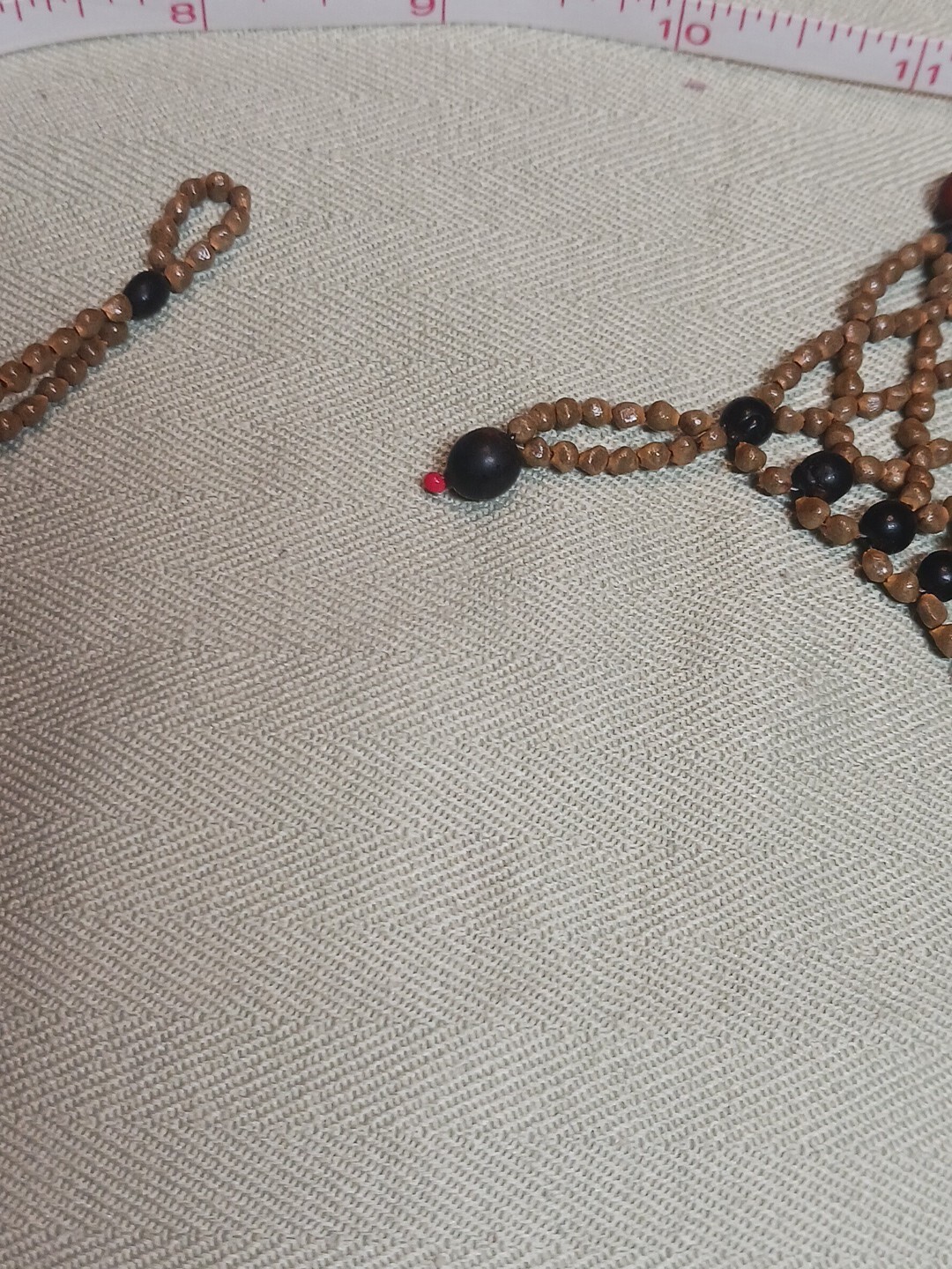 Collar Style Necklace Beaded Earth Tones 15 To 17 In Long