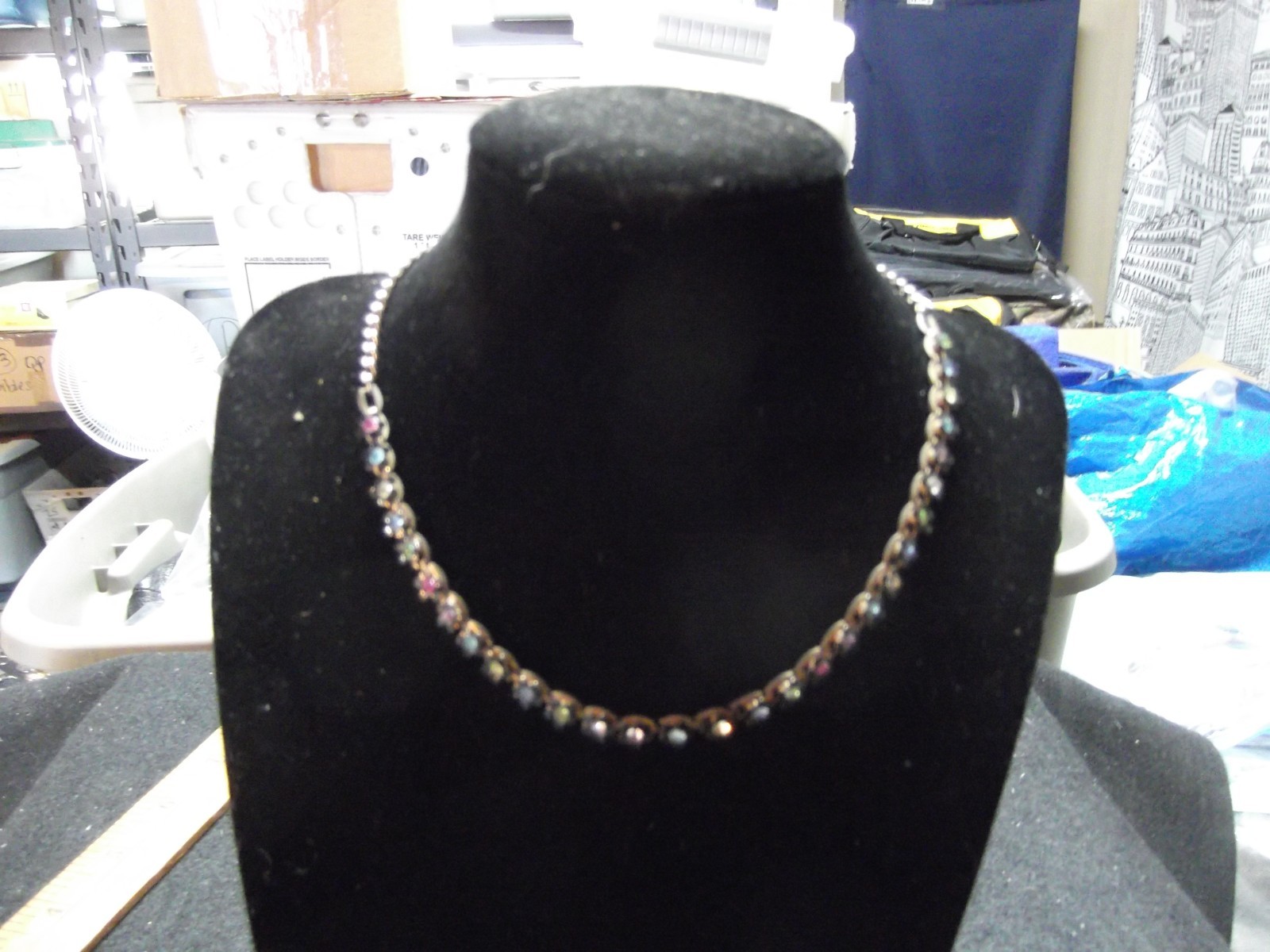 Multi Color Baguette Necklace 15″in
