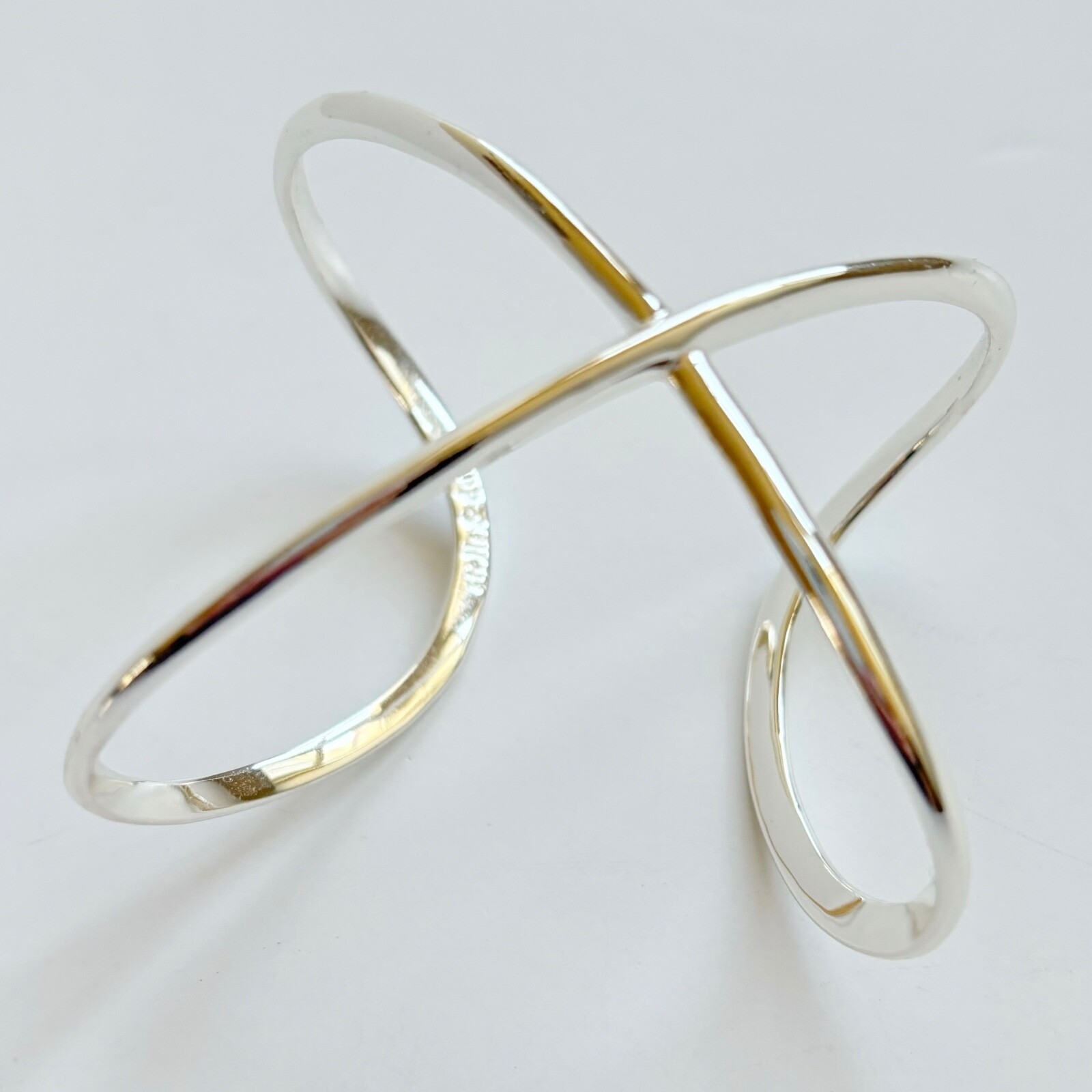 Stella & Dot Sculpted X Silver Cuff Bracelet