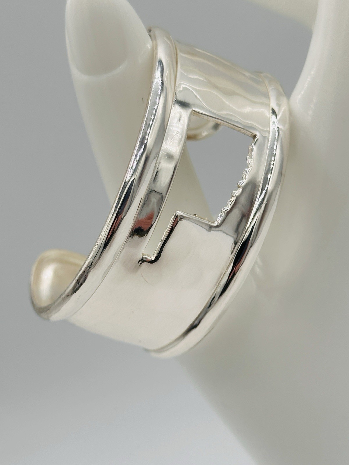 Rustic Cuff Oklahoma State Cutout Silver Tone Wide Cuff Bracelet Hammered