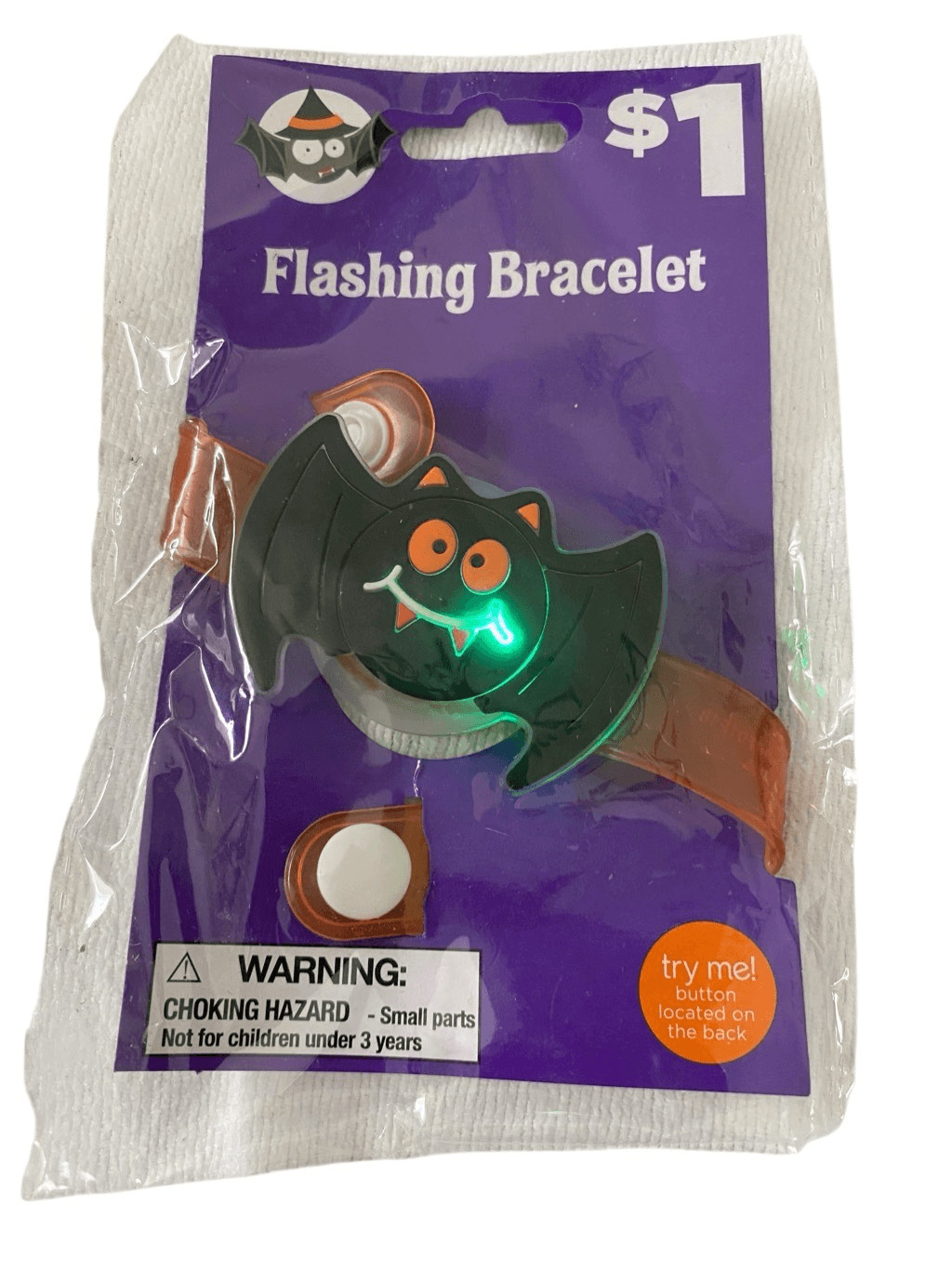 Trick Or Treating Light Reflector Flashing Bat Bracelet