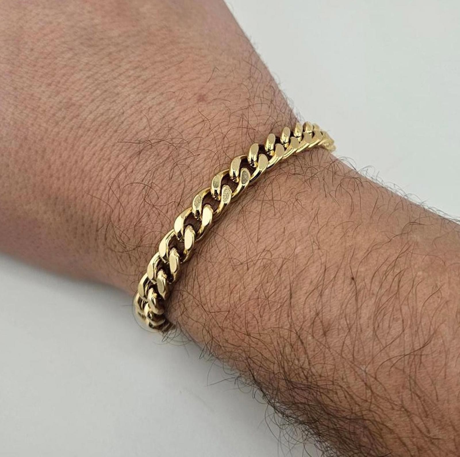 8.5in 14k Gold Plated 7.8mm Miami Cuban Bracelet