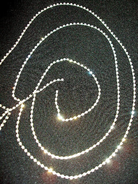 Rhinestone Necklace Lariat Chain Wrap Around Convertible Silver 58in Long Strand