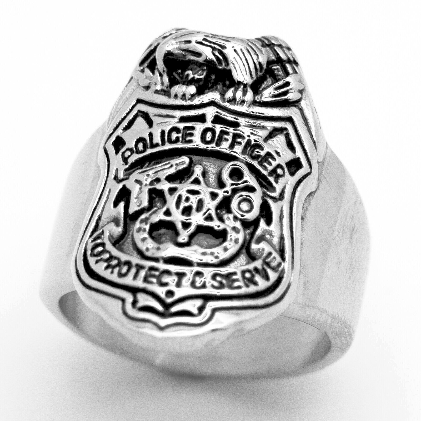 Police Shield Ring Men’s Stainless Steel Ring 49