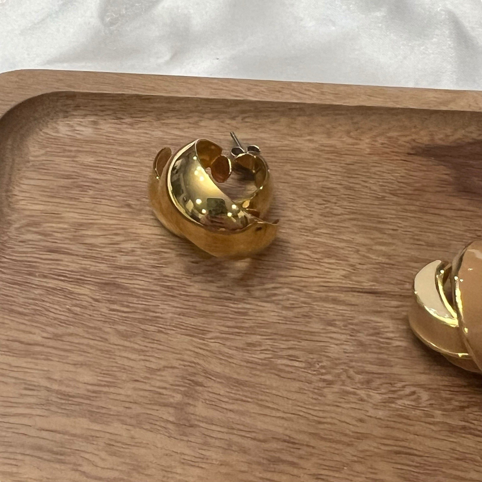 Gold Tone Small Hoop Earrings 3 Pairs Casual Enamel Dressy Professional Formal