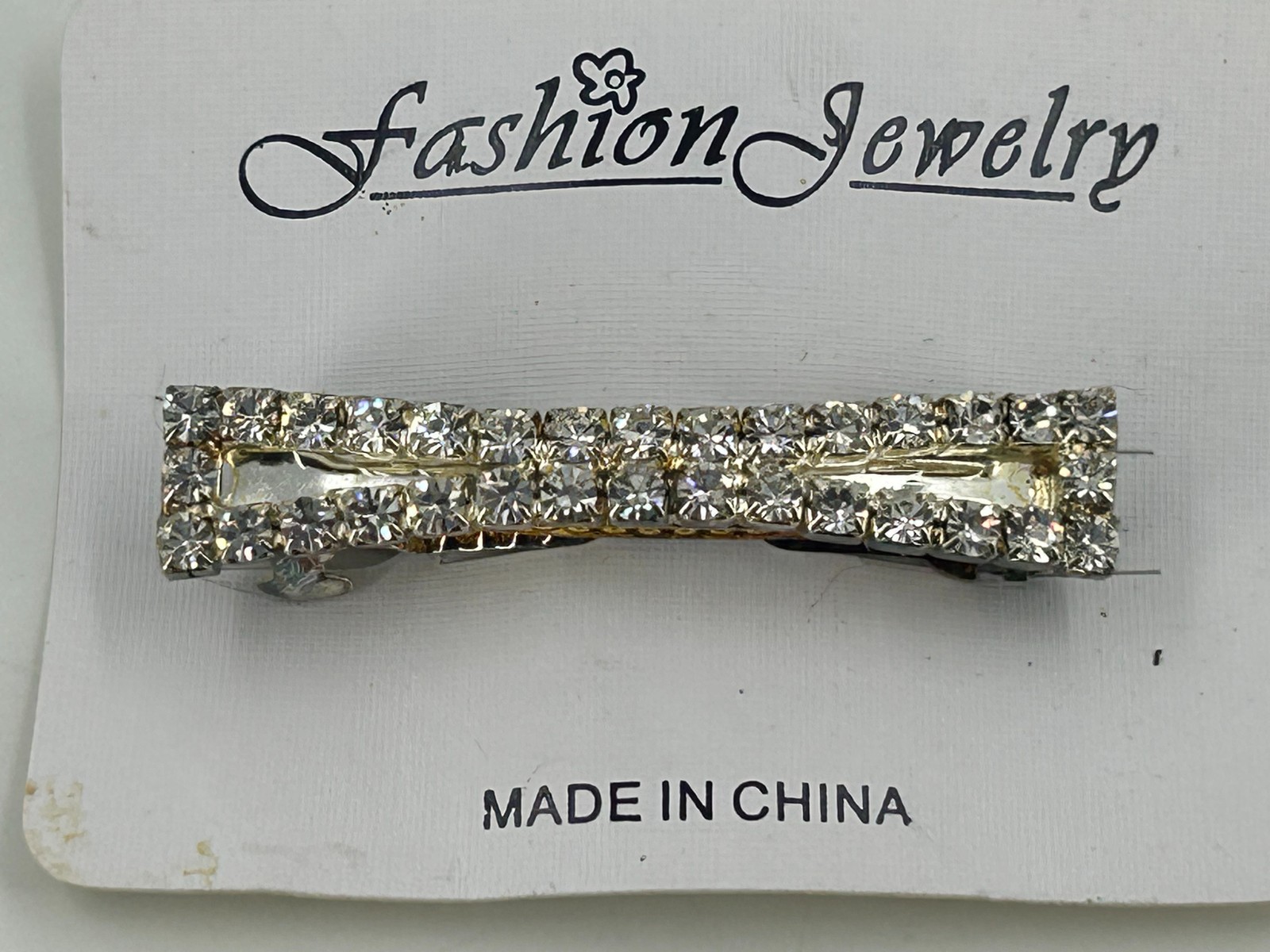 Sparkling Clear Rhinestone Hair Clip Barrette Snap Grip Fashion Jewelry