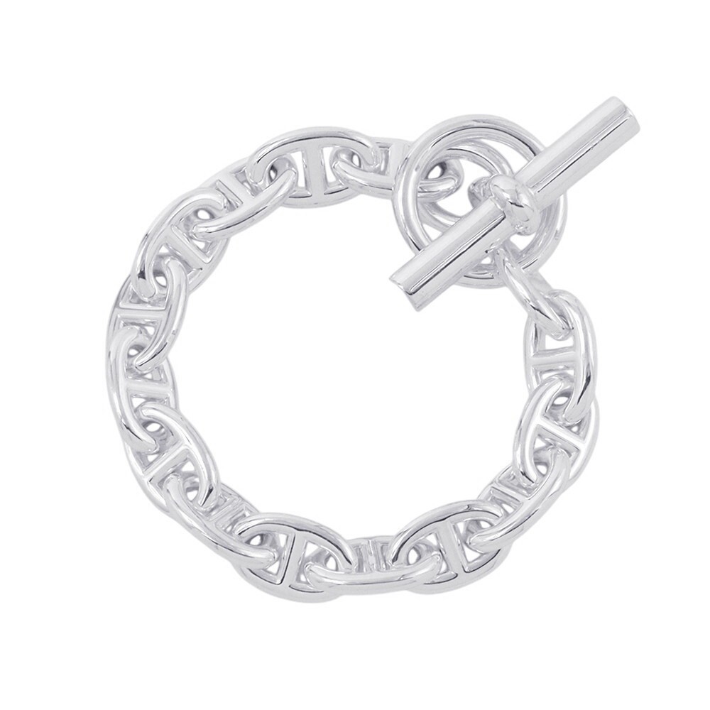 Hermes Chène Dunkle Silver Bracelet W14.2mm x H8.6mm Length 6.5in, 13cm circumfe