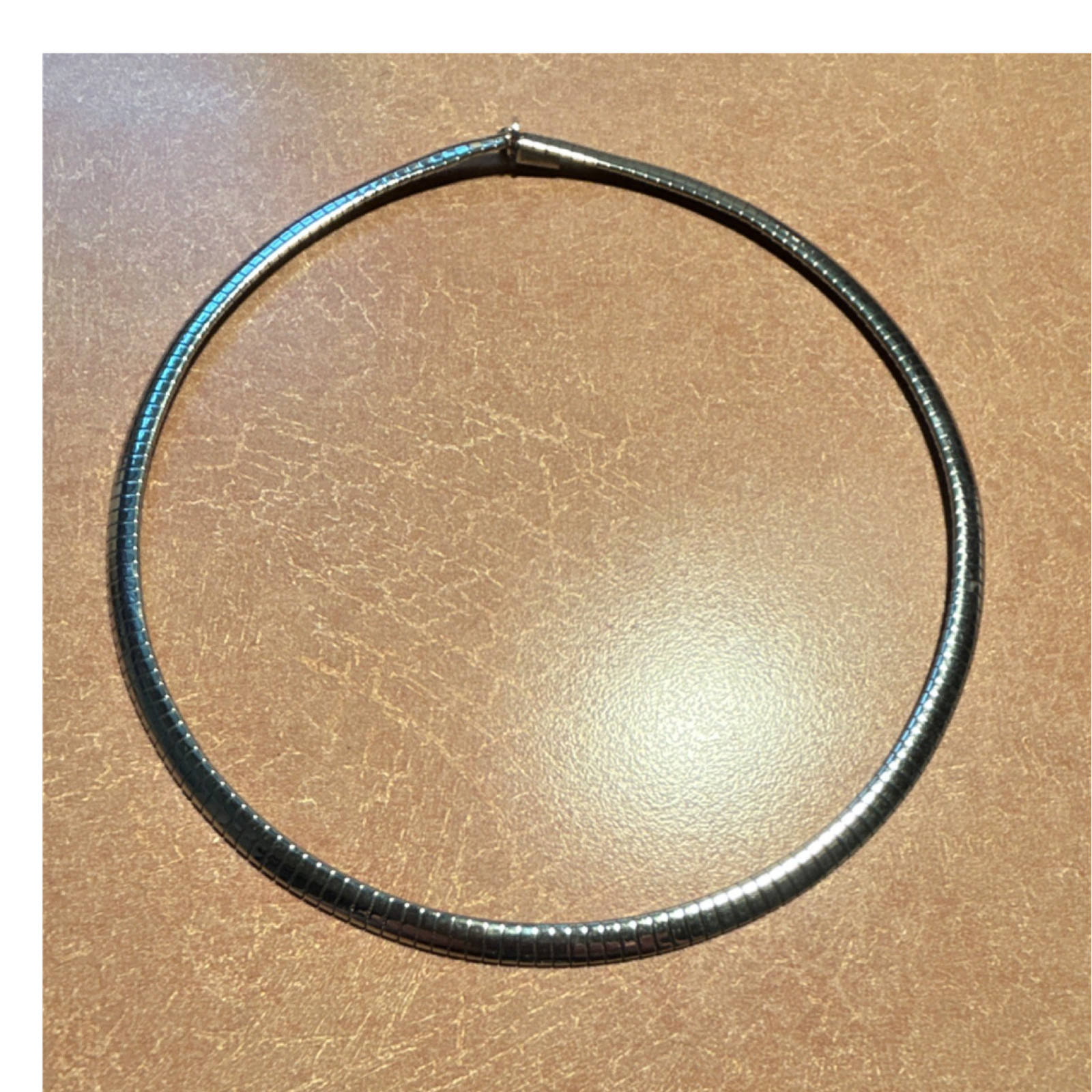 Sterling Silver Omega Necklace 17”. 32 grams. 935. Has safety hook.
