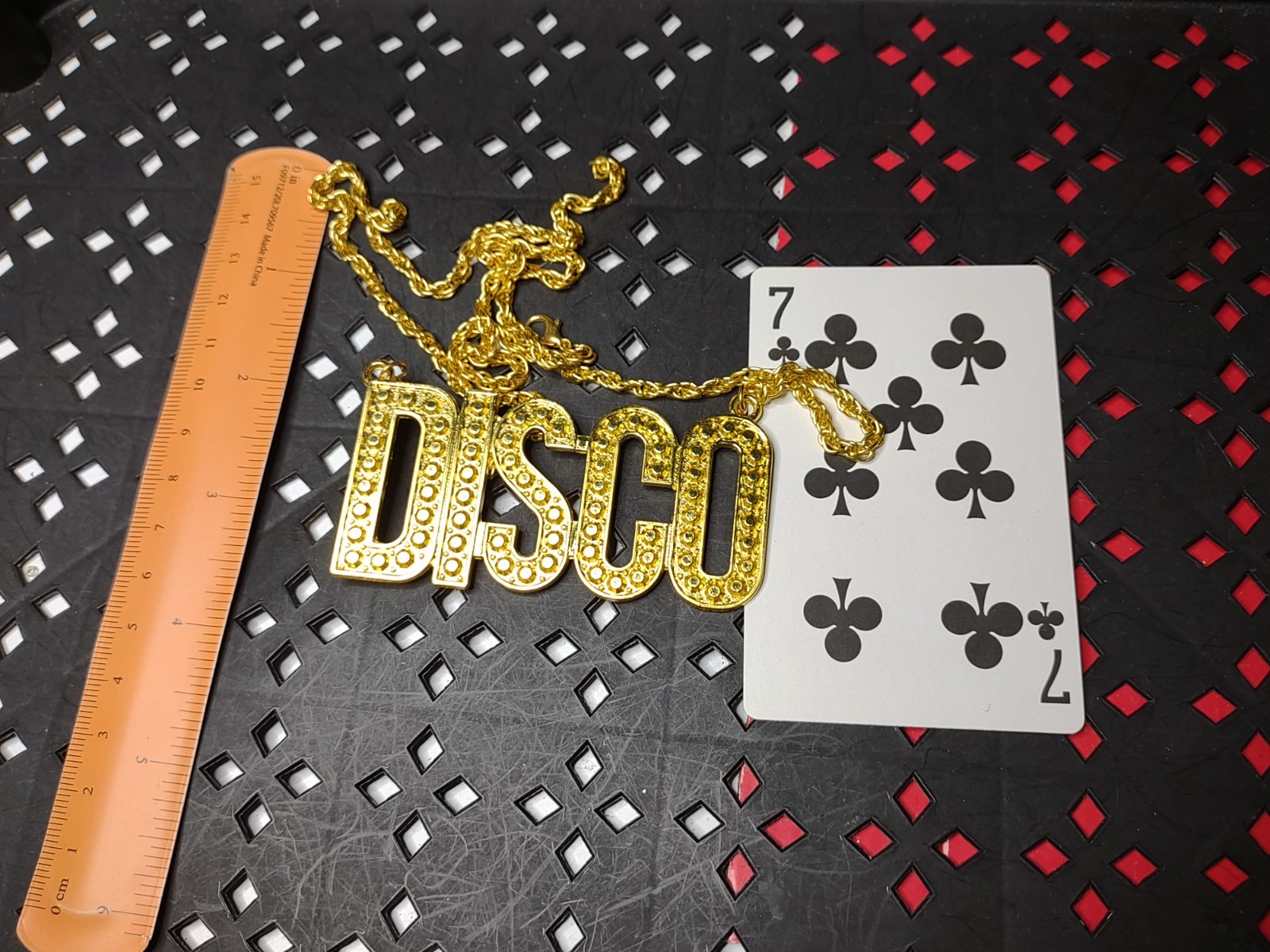 27 Inch Gold Tone Disco Necklace